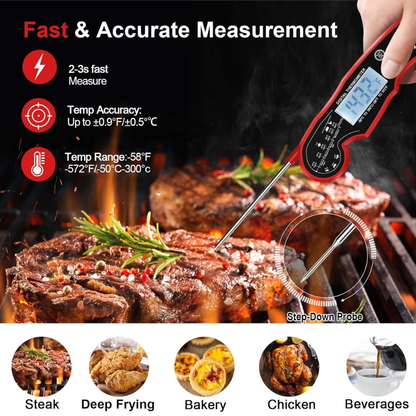 Instant Read Meat Thermometer with Digital Screen and Quick Sensor Probe