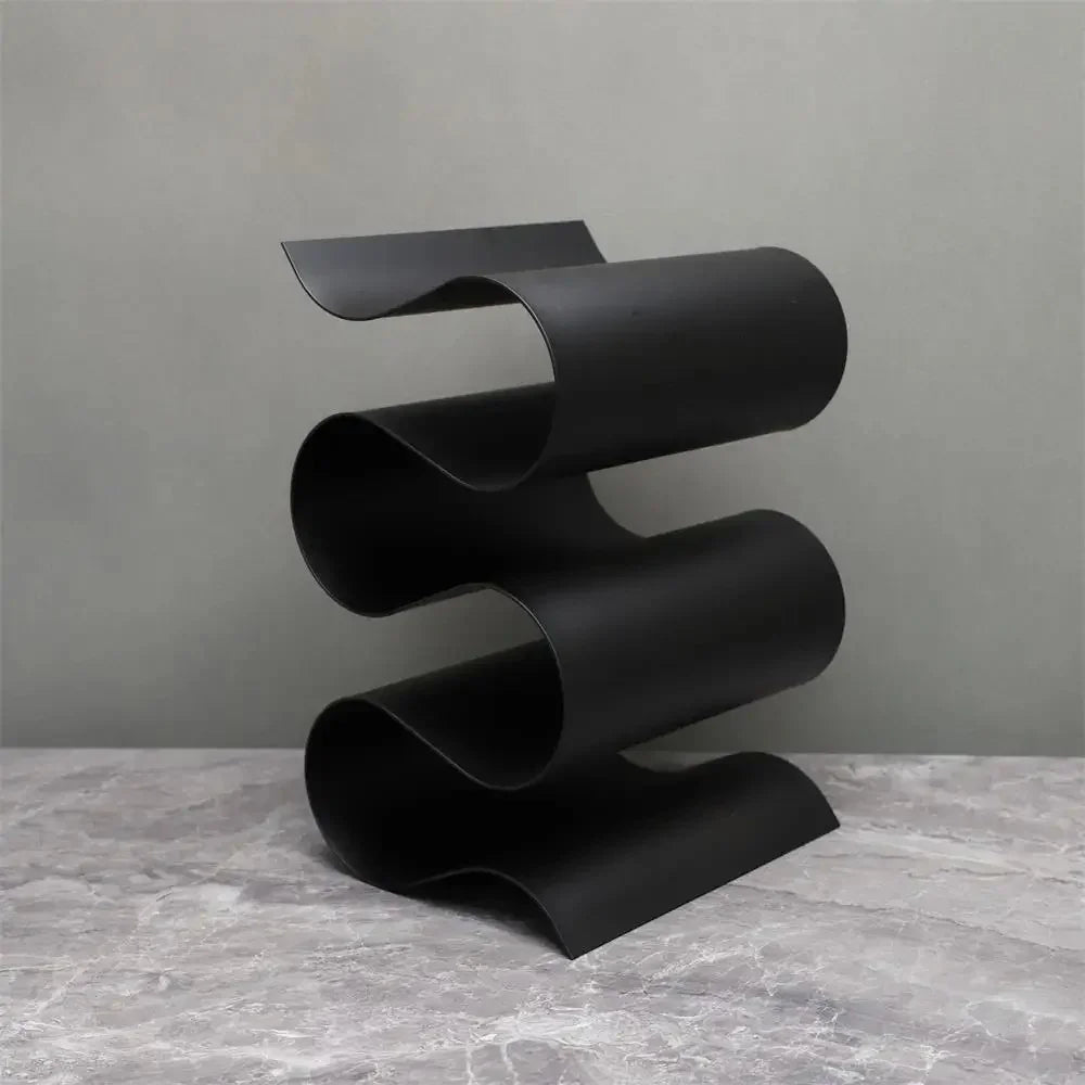 Countertop Wine Racks Free Standing 3 Bottle Holder Sculptural Iron Organizer