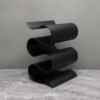 Countertop Wine Racks Free Standing 3 Bottle Holder Sculptural Iron Organizer