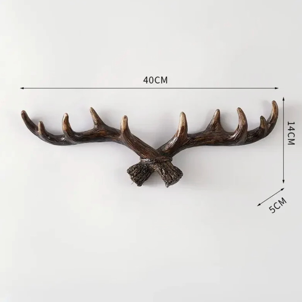 Wall Mounted Coat Rack Retro Antler Hanger Resin Hook Entryway Organizer