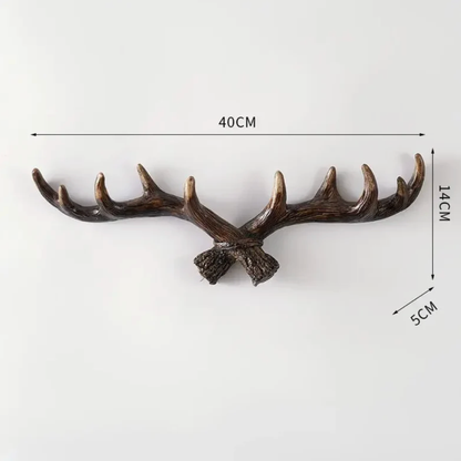 Wall Mounted Coat Rack Retro Antler Hanger Resin Hook Entryway Organizer
