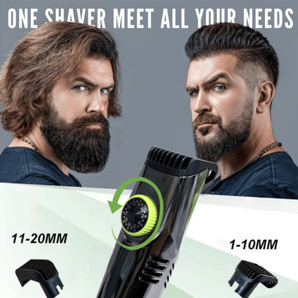 Electric Beard Trimmer with Vacuum and 20 Lengths for Versatile Grooming