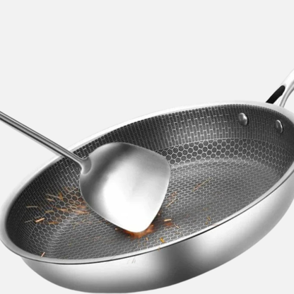 Large Non-stick Frying Pan - Modern Stainless Steel