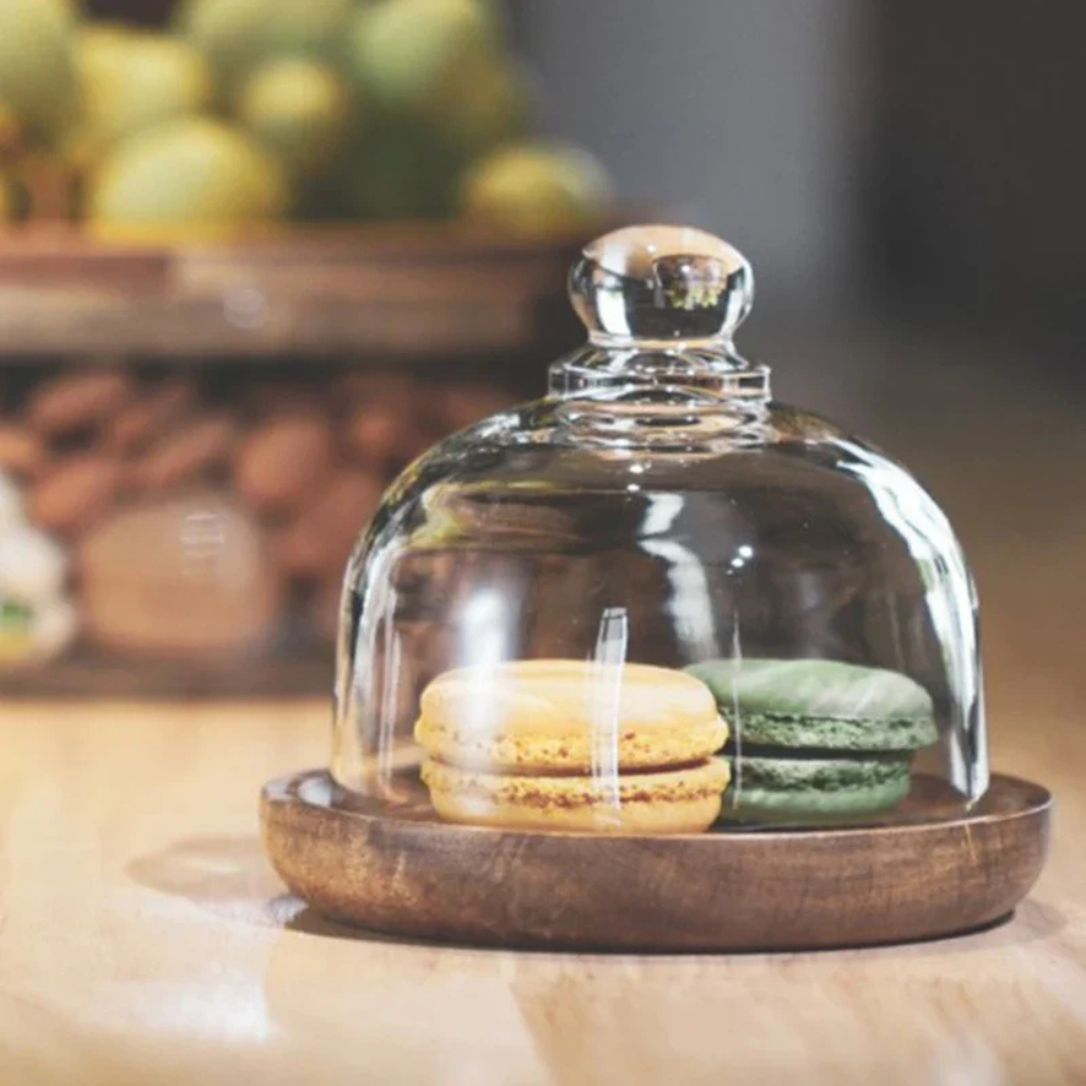 Wooden Food Container with Borosilicate Glass and Acacia Wood Lid