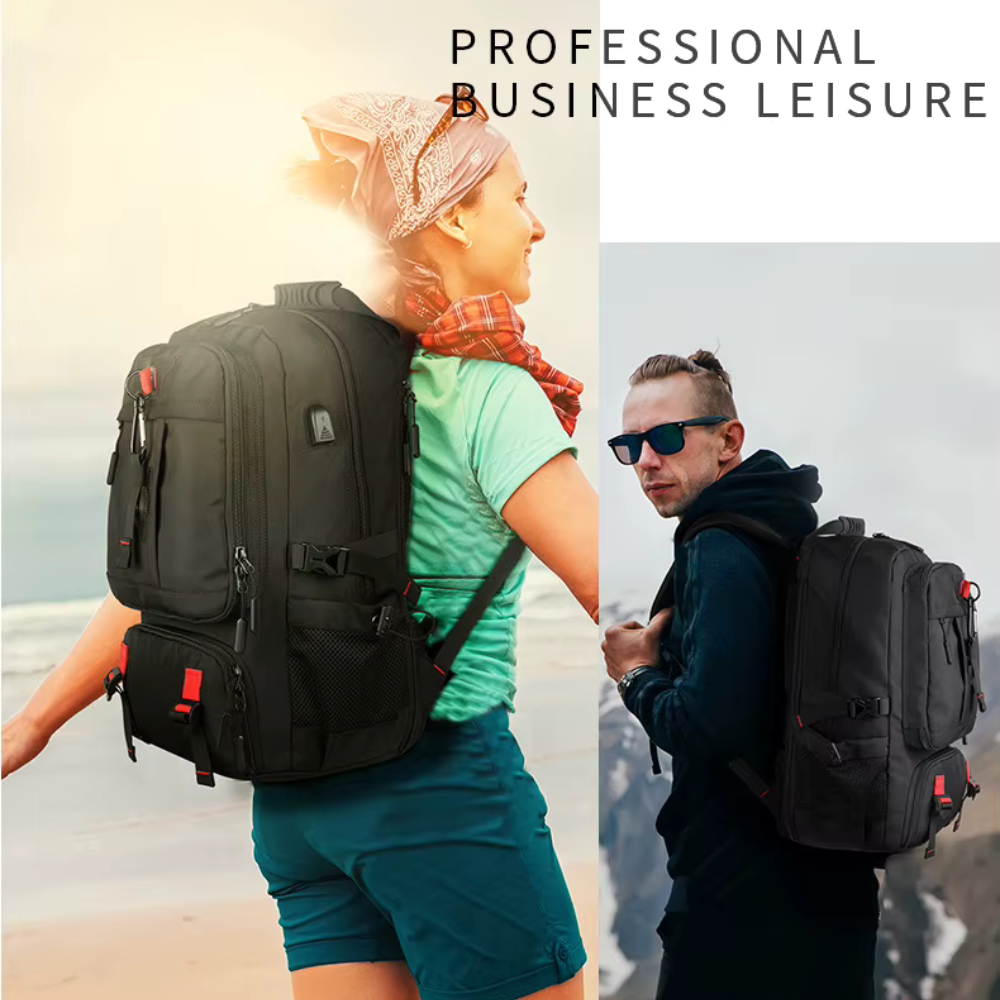 Weekend Bag Expandable 60L Travel Pack with Laptop and Shoe Compartment