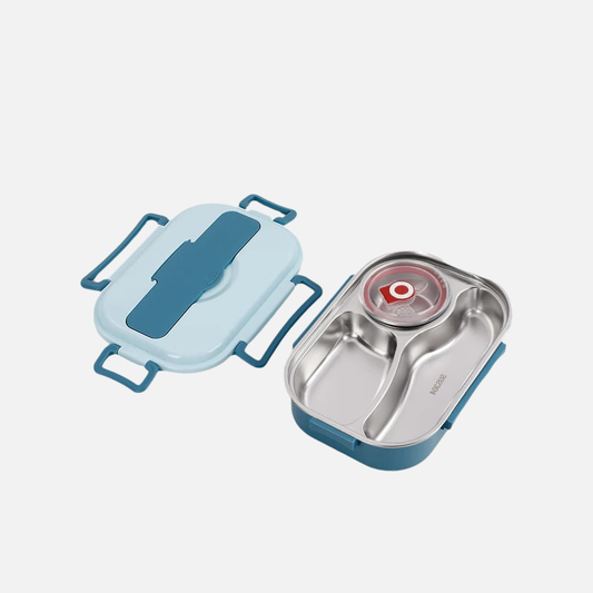 Thermal Lunch Box With 4 Leakproof Compartments & Sealed Pot Stainless Steel