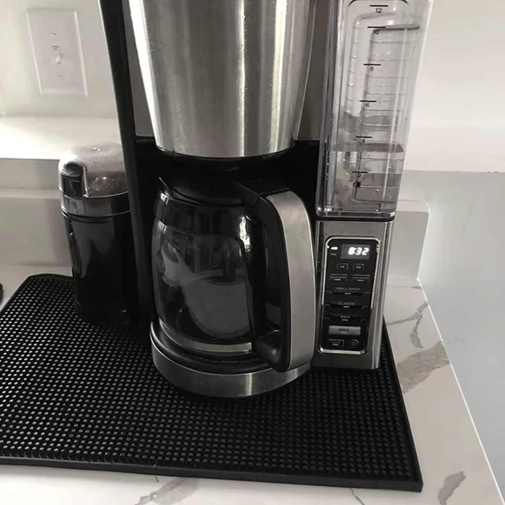 Black Coffee and Kitchen Mat - Keeps Countertop Dry