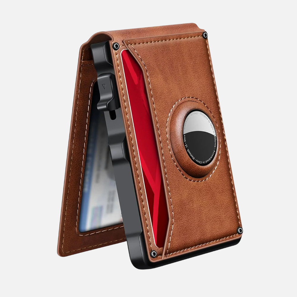 Wallet with RFID Blocking Card Holder and AirTag Slot for Daily Carry