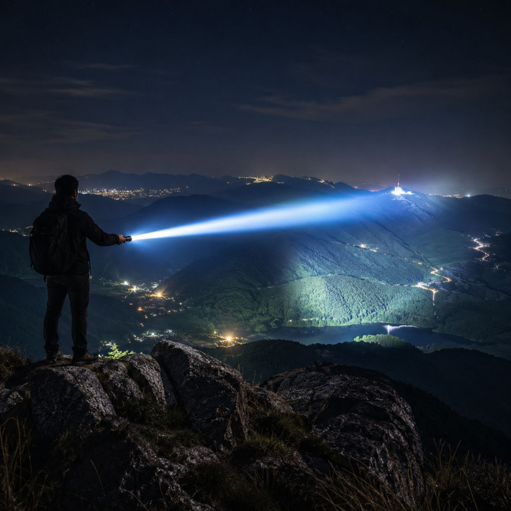 Rechargeable LED Flashlight, Tactical Power Bank Zoomable Torch Light
