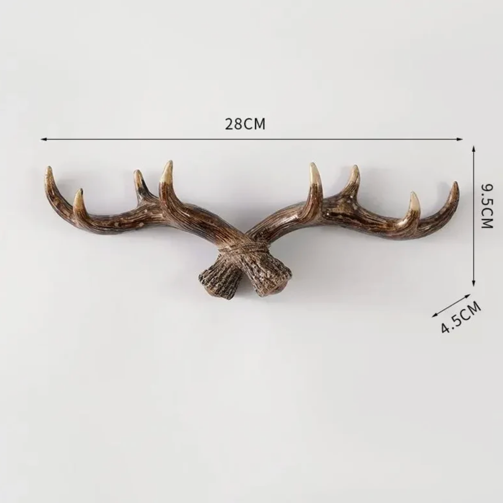 Wall Mounted Coat Rack Retro Antler Hanger Resin Hook Entryway Organizer