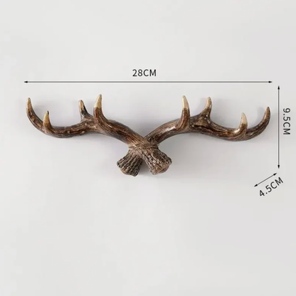 Wall Mounted Coat Rack Retro Antler Hanger Resin Hook Entryway Organizer
