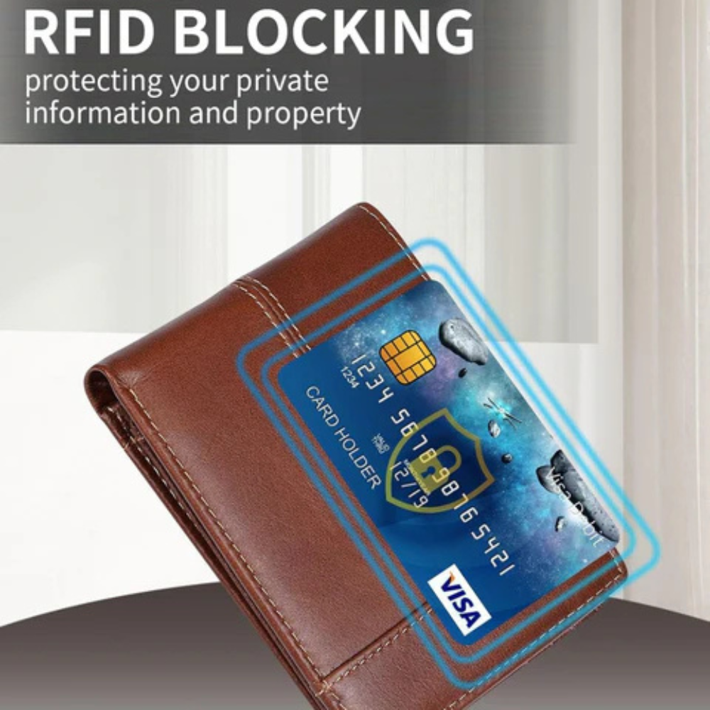 Wallet Bifold Genuine Leather RFID Blocking Multi Card Slot Holder