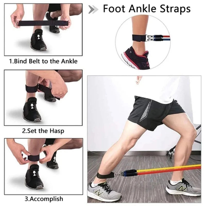 Fitness Resistance Bands Set For Home Gym, 11-Piece Complete Exercise Workout Kit