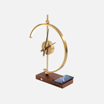 Modern Daylight Clock, Desk Lamp Clock With Wireless Charger For Phone