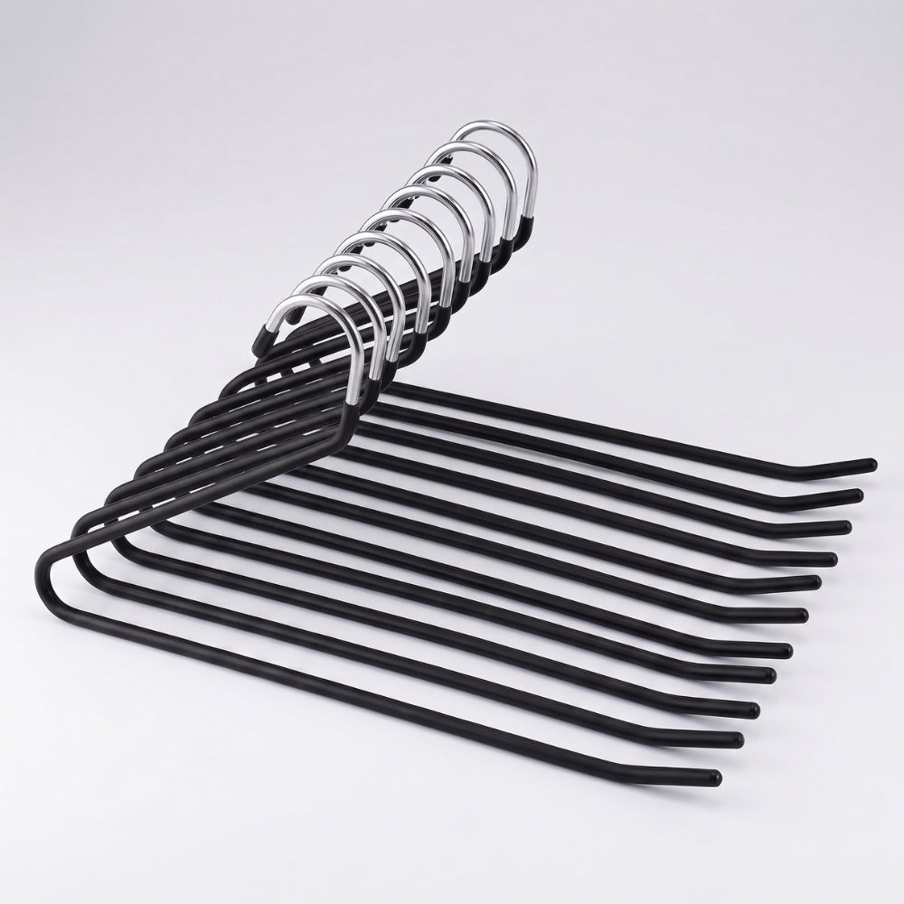 Goose Neck Pants Hanger Z Shape Stainless Steel Closet Space Saver 10pcs Set