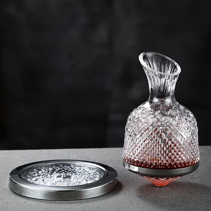 Wine Decanter with 360 Degree Rotating Base and Slanted Spout 50.7fl oz