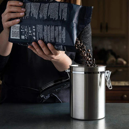Air Tight Coffee Container with CO2 Valve, Date Tracking Calendar and Scoop