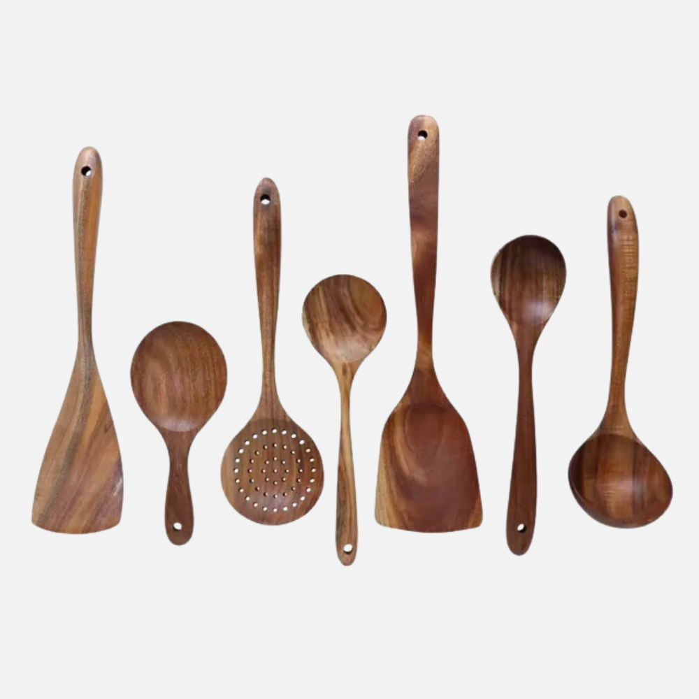 Wooden Utensil 7-Piece Kitchen Set