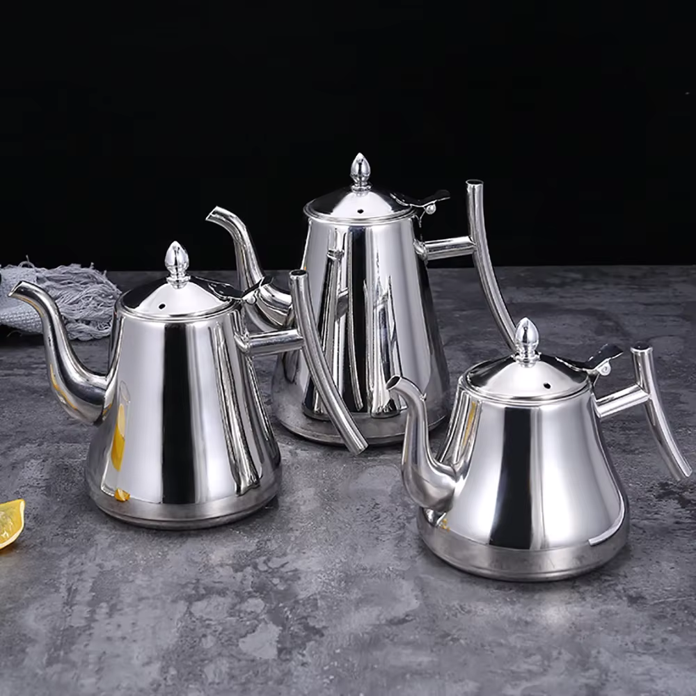 Stainless Steel Teapot With Filter, Induction Tea Kettle Cooker With Stainless Steel Lid