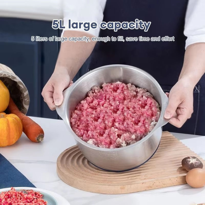 Meat Grinders Electric 5L High Capacity 500W Food Processor with 5 Speeds