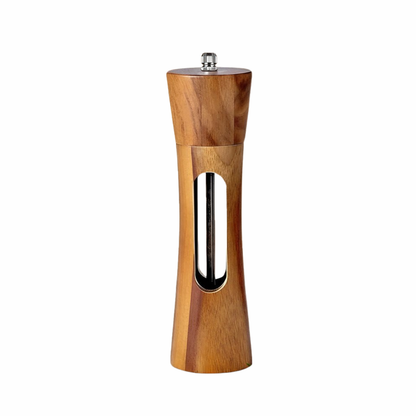 Salt & Pepper Shaker Manual Wooden Mill Set with Adjustable Ceramic Grinder