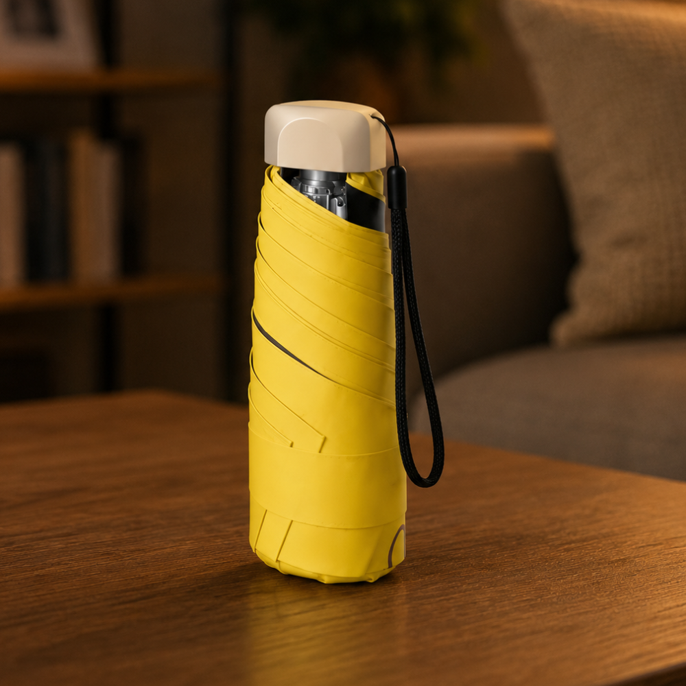 Foldable Umbrella, Five Folding Wind Resistant Manual Rain and Sun Shield