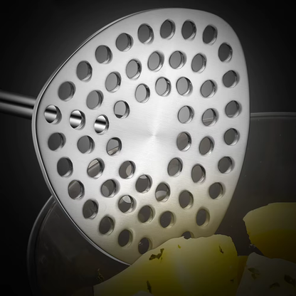Potato Masher with Perforated Stainless Steel Plate for Vegetable Mashing