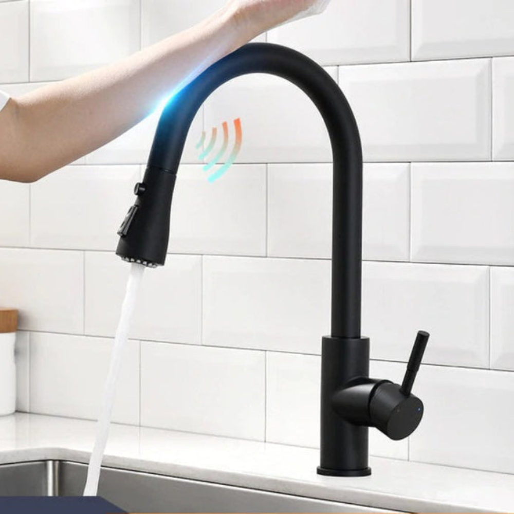 Kitchen Sensor Faucet Water Tap, Stainless Steel Smart Touch With 4 Colors