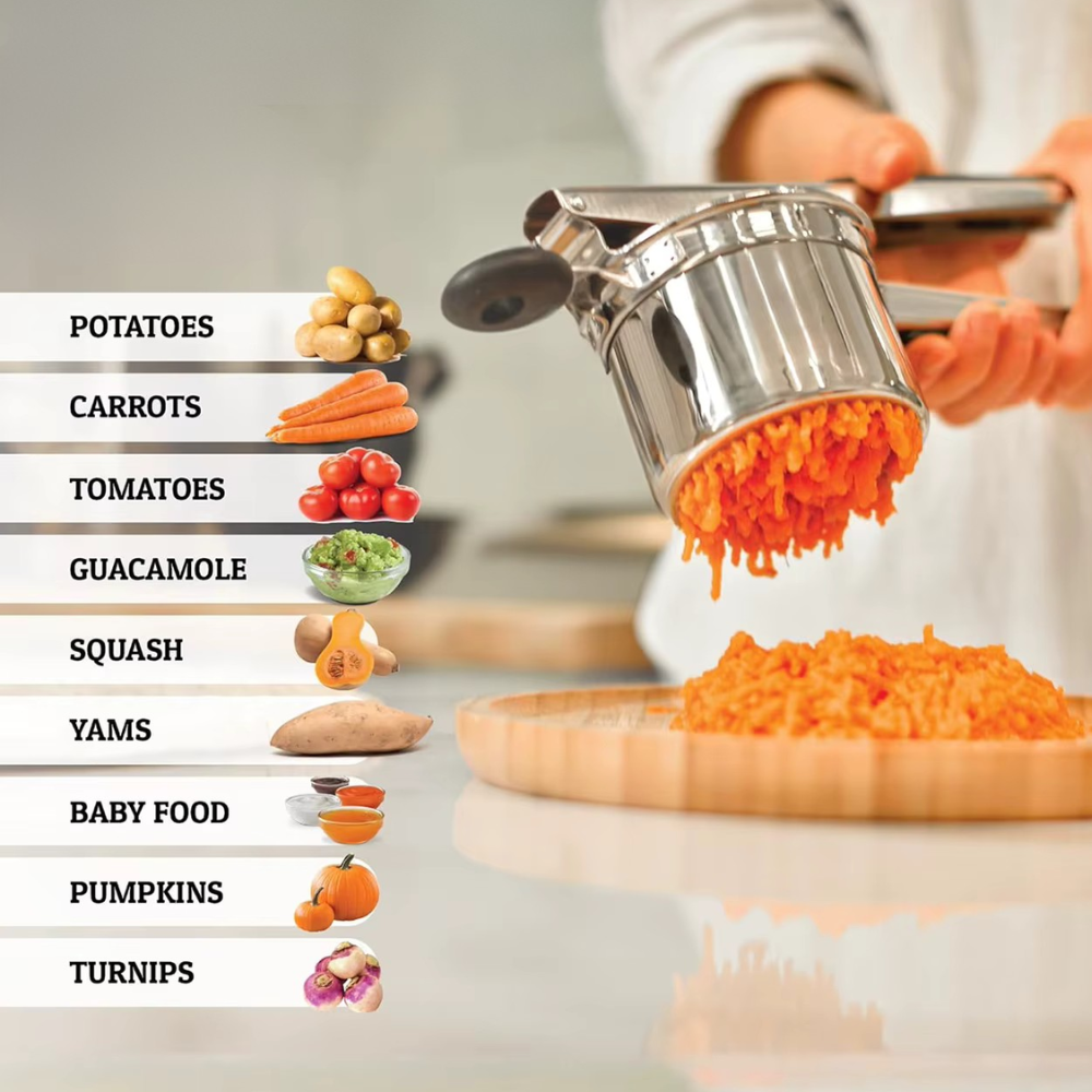 Potato Ricer, Stainless Steel Potato Masher For Mashed Potatoes