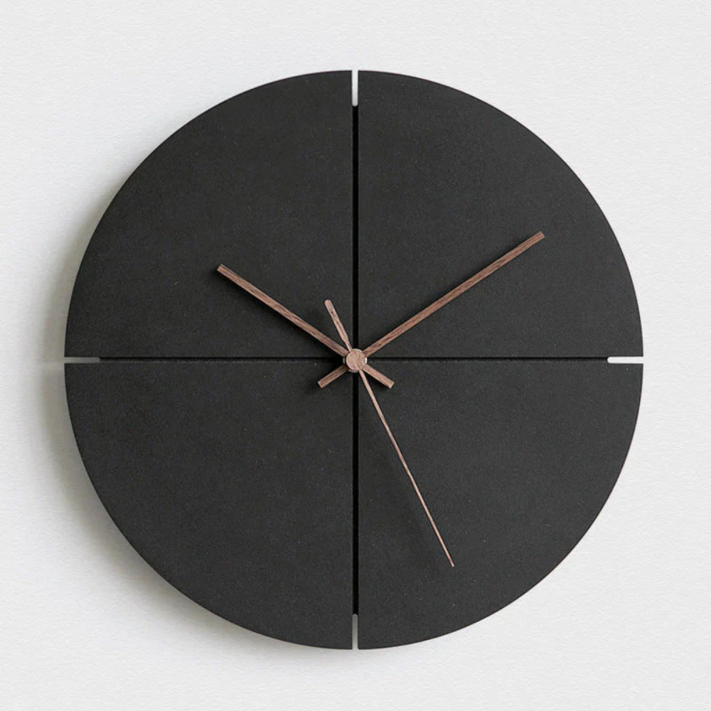 Minimalist Wall Clock Walnut Wood Silent Non Ticking Quartz 11.4 Inch