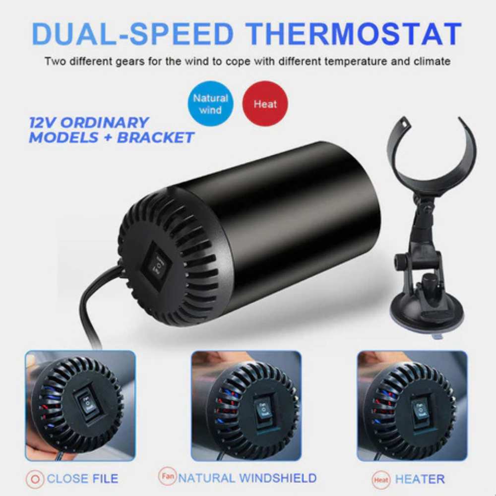 Cup Shape Car Air Blower - Heating & Cooling Fan With Adjustable 360 Degree Rotation & Use for Car, SUV, RV & Truck