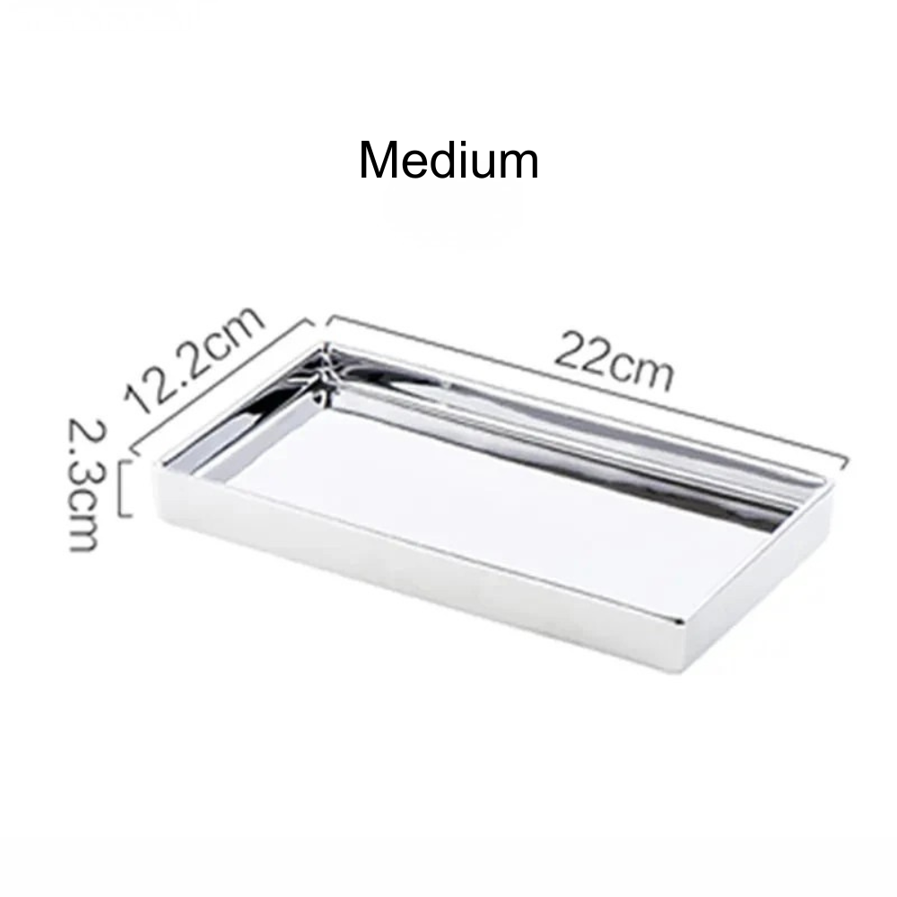 Rectangular Electroplated Ceramic Tray With 4 Different Sizes