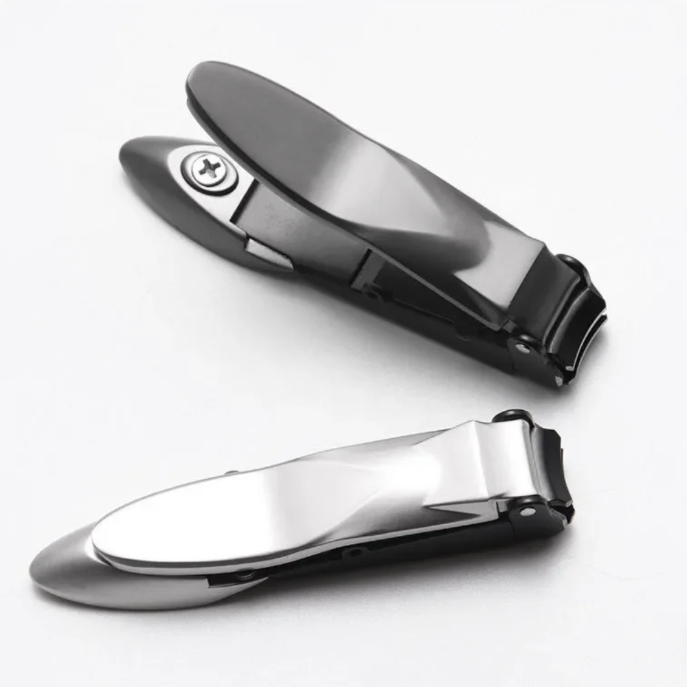 Mens Thick Nail Clippers Anti-splash Wide Jaw Stainless Steel Toenail Cutter Set With File