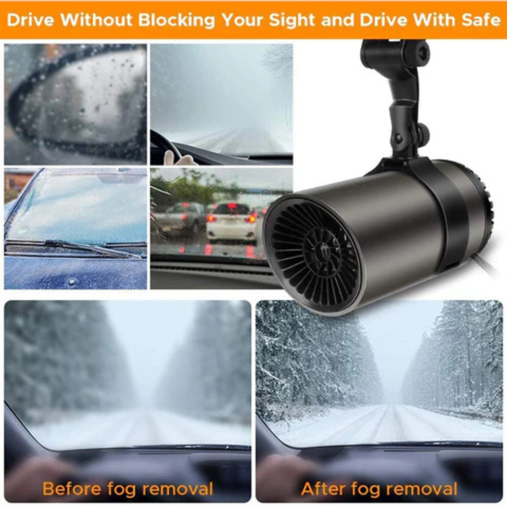 Cup Shape Car Air Blower - Heating & Cooling Fan With Adjustable 360 Degree Rotation & Use for Car, SUV, RV & Truck