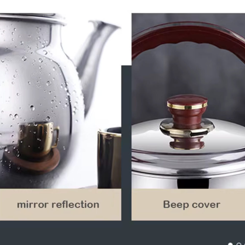 Stainless Steel Stovetop Boiling Water Kettle, Whistling Stovetop Pot With Wide Curved Handle