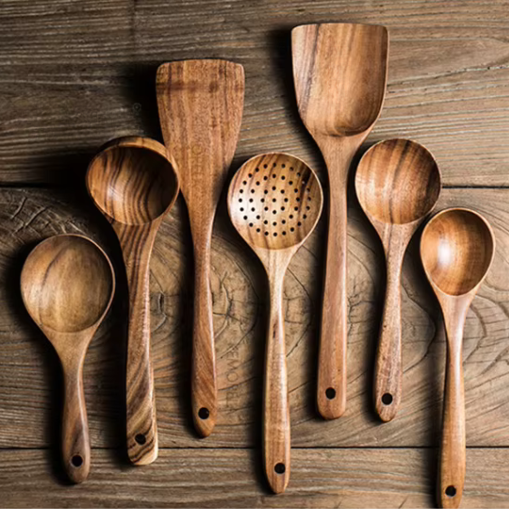 Wooden Utensil 7-Piece Kitchen Set