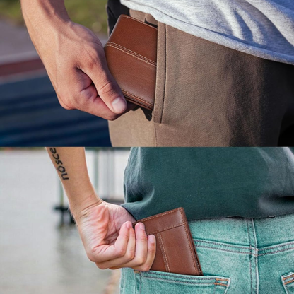 Wallet Bifold Genuine Leather RFID Blocking Multi Card Slot Holder