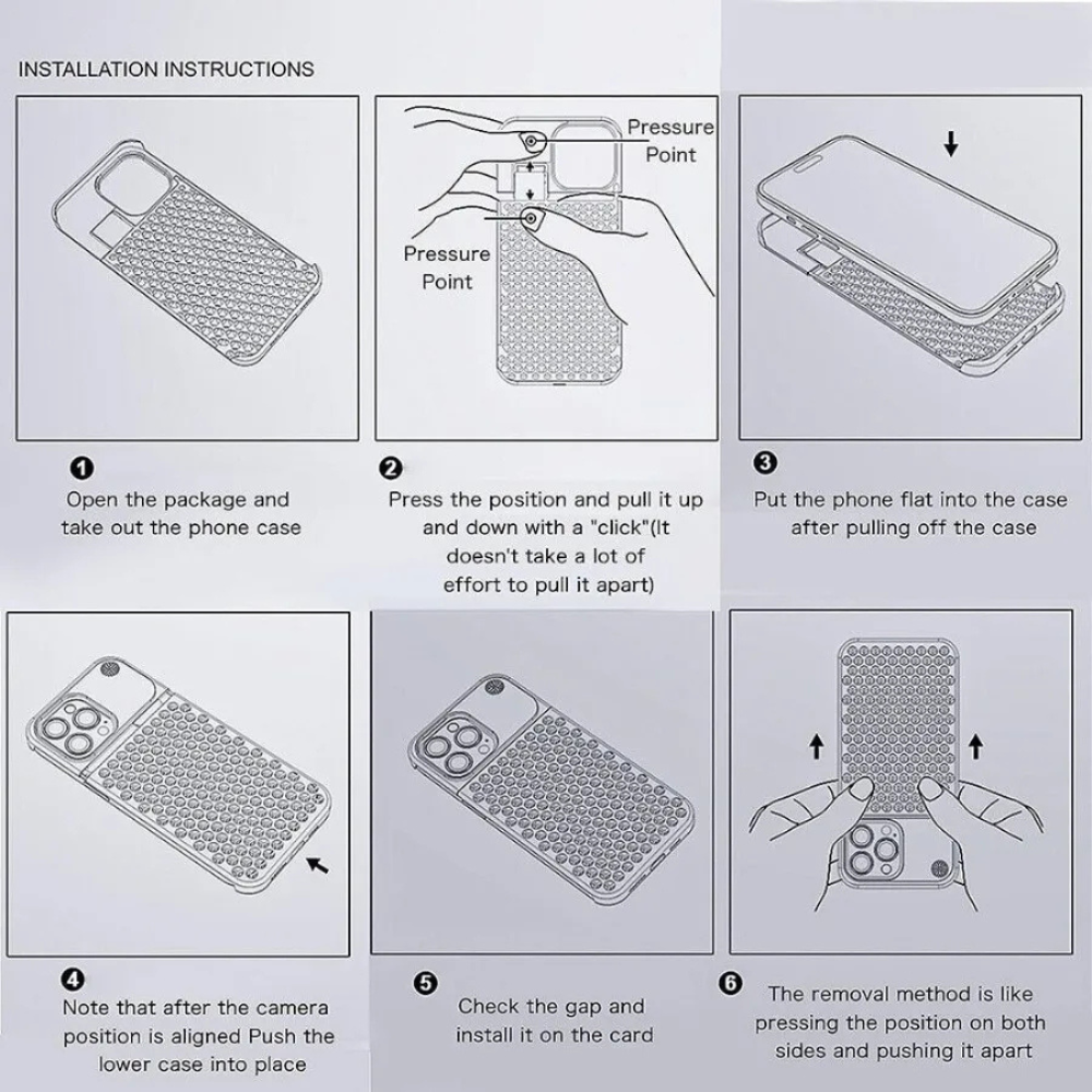 Phone Case Metal Vent Aluminum Alloy for iPhone 13 and 14
