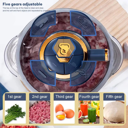 Meat Grinders Electric 5L High Capacity 500W Food Processor with 5 Speeds
