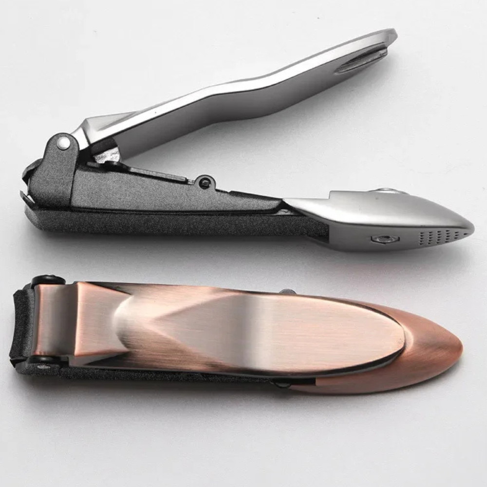 Mens Thick Nail Clippers Anti-splash Wide Jaw Stainless Steel Toenail Cutter Set With File