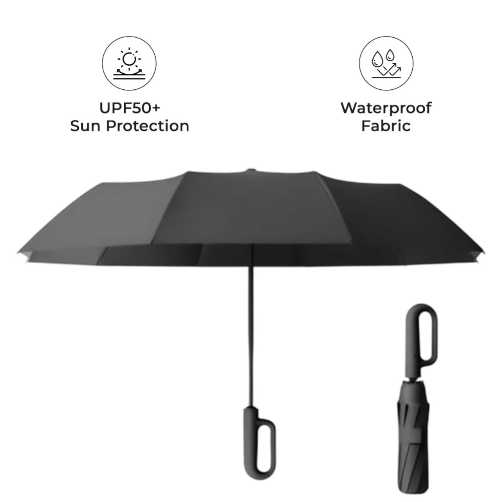 Repel Windproof Travel Umbrella with 10 Rib Frame and Hook Handle