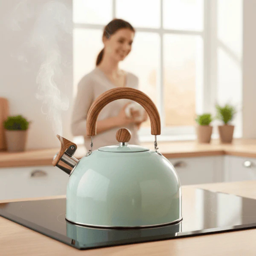 Stainless Steel Tea Kettle, 3L Stovetop Whistling Kitchen Water Boiler