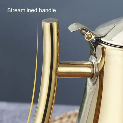 Stainless Steel Teapot With Filter, Induction Tea Kettle Cooker With Stainless Steel Lid