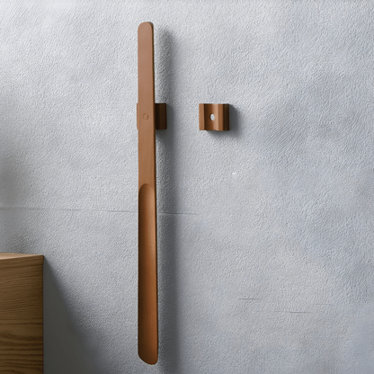 Long Handled Shoe Horn with Solid Wood Body and Magnetic Storage Mount