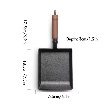 Cast Iron Skillet Pan Rectangular Japanese Tamagoyaki Egg Maker