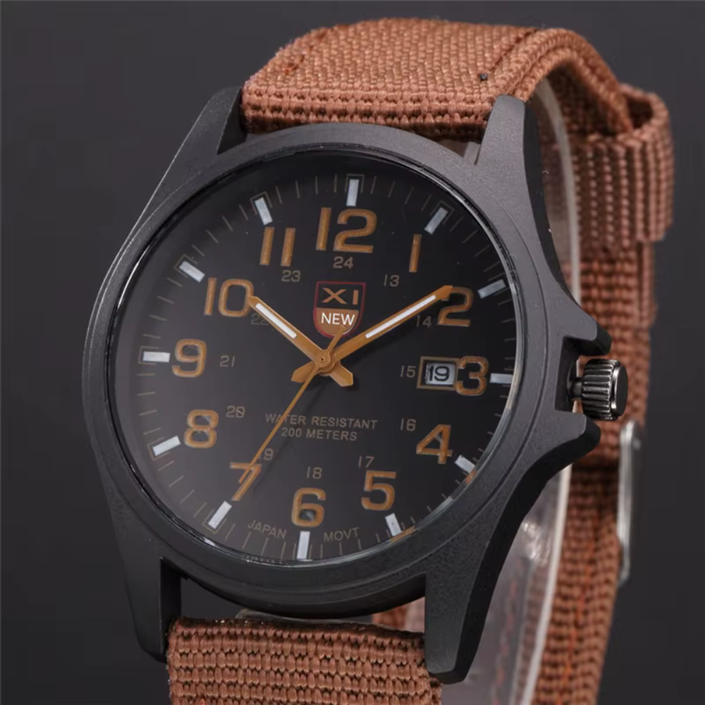 Mens Watches Tactical Field Military Style Quartz Watch with LED