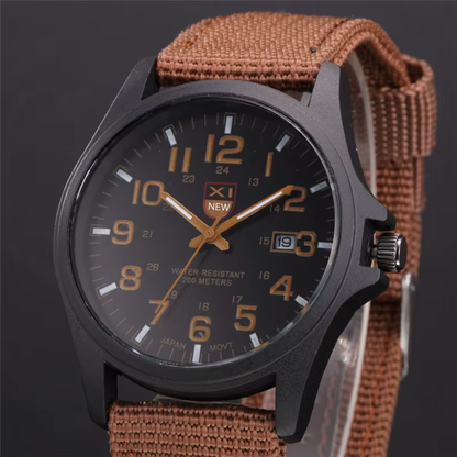 Mens Watches Tactical Field Military Style Quartz Watch with LED