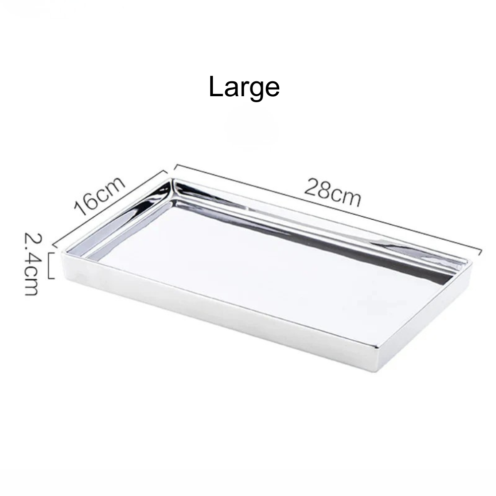 Rectangular Electroplated Ceramic Tray With 4 Different Sizes