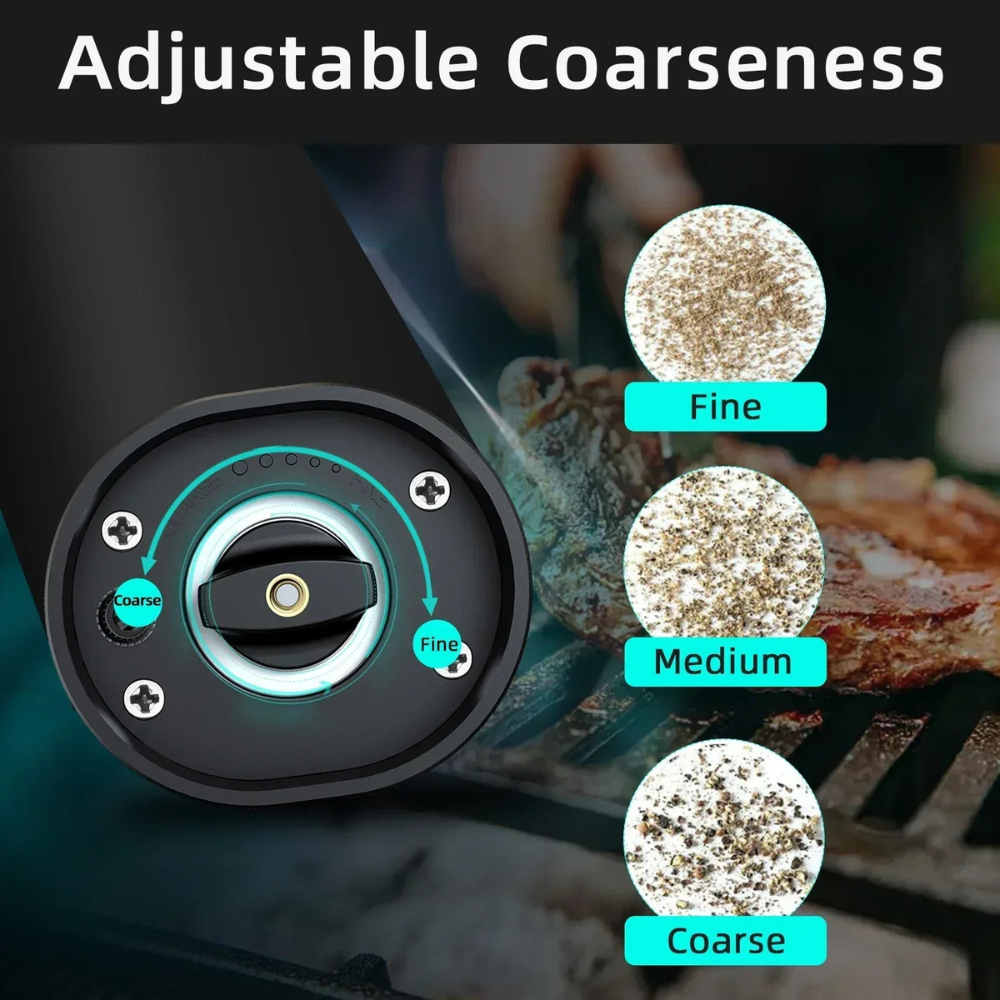 Electric Salt and Pepper Mill Set, Spice Grinder Set