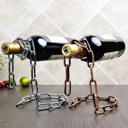 Single Wine Bottle Holder, Chain & Pearl Style Stand